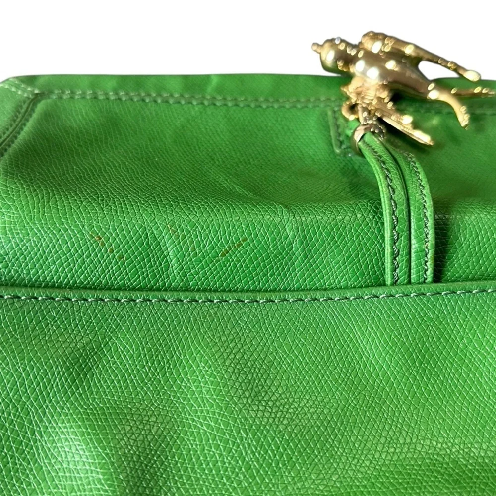 Vintage Juicy Couture Leni Bird Clutch Green with Gold Bird RARE